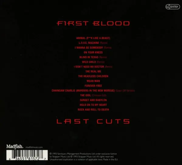 First Blood Last Cuts | W.A.S.P