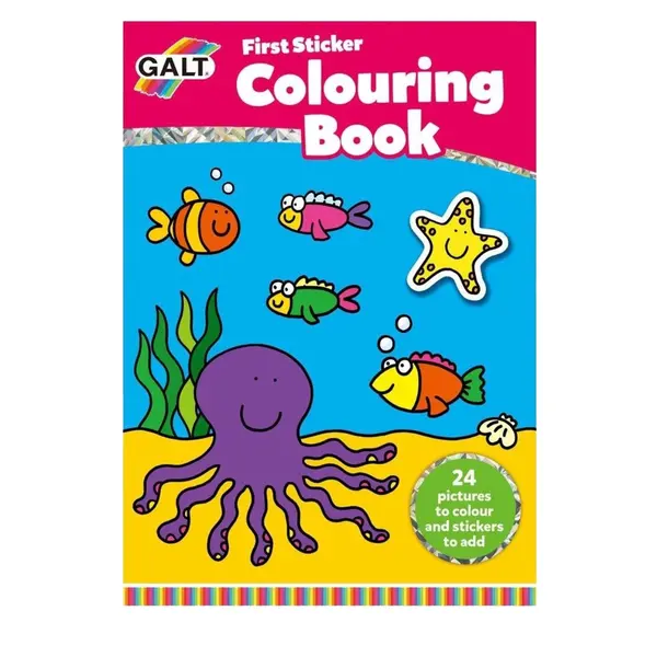 First sticker colouring book