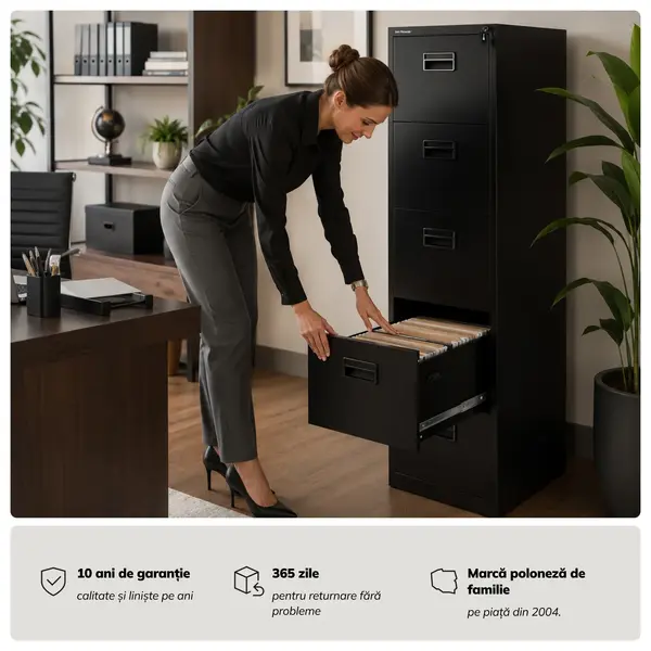 Fiset metalic pentru documente negru: SARA V5, 460 x 1625,5 x 600 mm Dulap cartotecă metalic, negru, 460x1625,5x600 mm: SARA V5