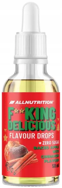 Fitking Delicious Flavour Drops, măr și scorțișoară, 50 ml, AllNutrition