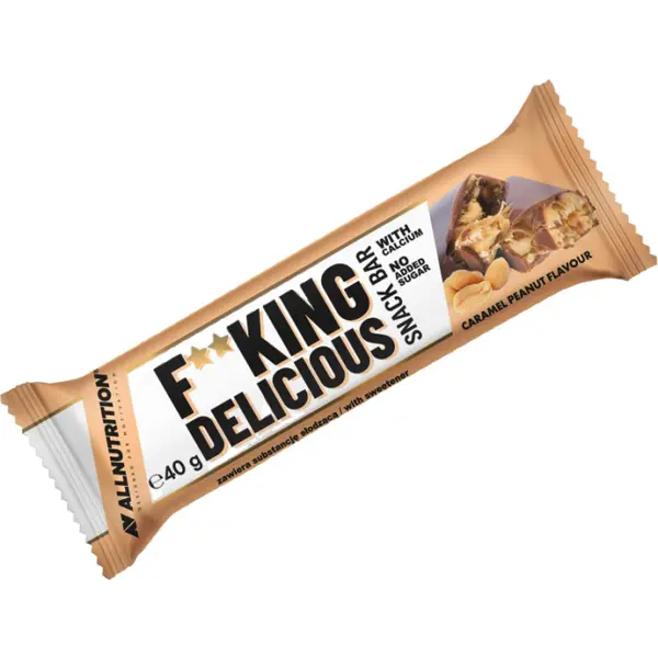 Fitking Delicious Snack Bar, caramel și arahide, 40 g, AllNutrition