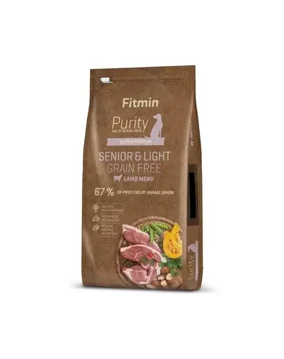 FITMIN Dog Purity Grain Free Senior & Light cu miel 12 kg hrană câini seniori și câini supraponderali