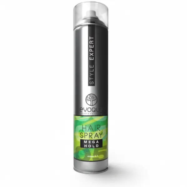 Fixativ Profesional Evoque Style Expert Mega Hold, 400 ml - Fixare Extrema, Rezistenta la Umiditate si Protectie UV