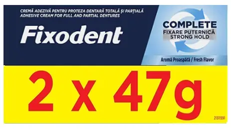 Fixodent Complete Fresh crema adeziva 2 x 47 g duopack
