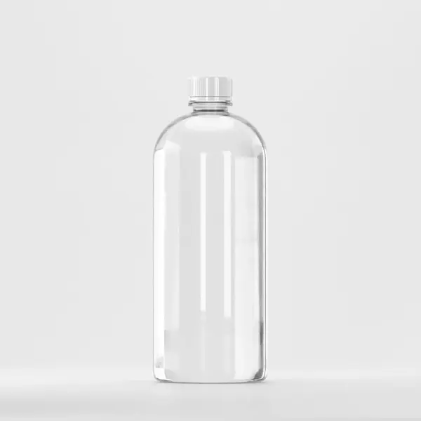 Flacon PET 1L Rotund, transparent – cu capac