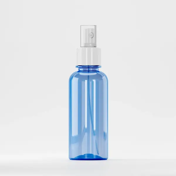 Flacon PET 200ml, Albastru – Filet 28mm - Cu Atomizor Alb