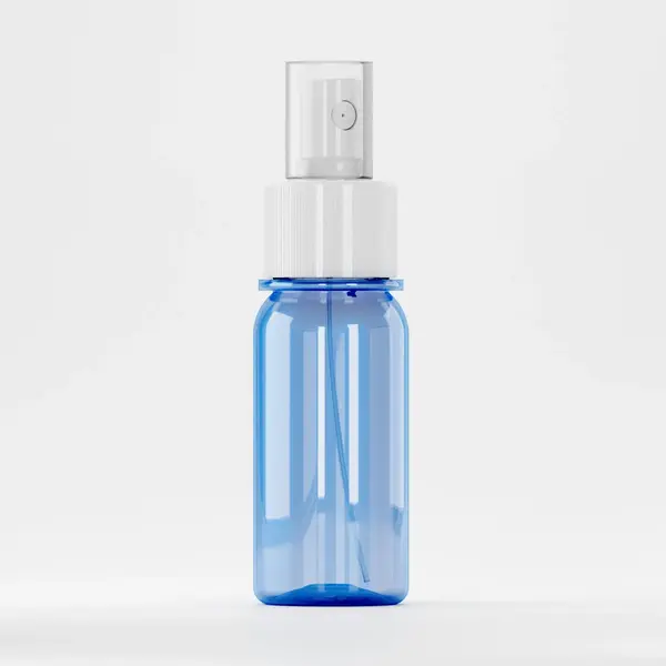 Flacon Pet 50ml, Albastru - Filet 28mm – Cu Atomizor alb