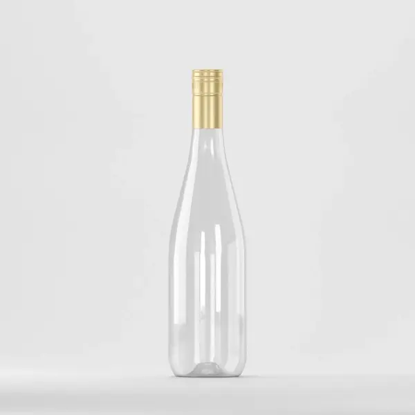Flacon PET 750ml, transparent– cu capac filetant auriu