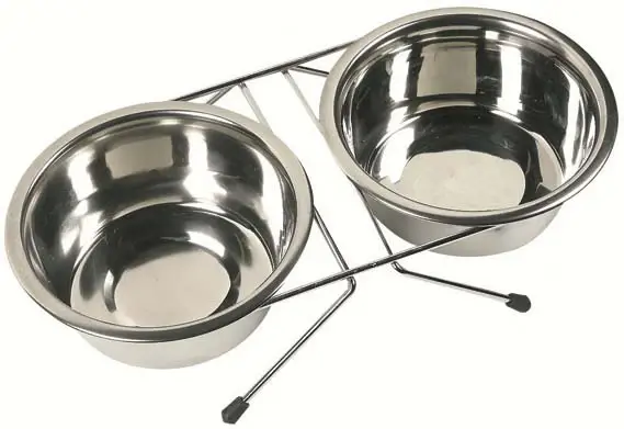 FLAMINGO Castroane pentru câini, Duo Dinner, din oţel inoxidabil, cu suport
