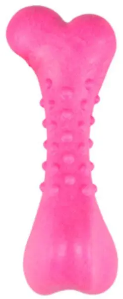 FLAMINGO Jucărie pentru câini în formă de Os Dina cu aromă de zmeură 13cm