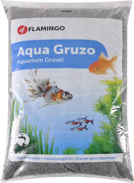 FLAMINGO Pietriş pentru acvarii, 9kg, Alb-Negru
