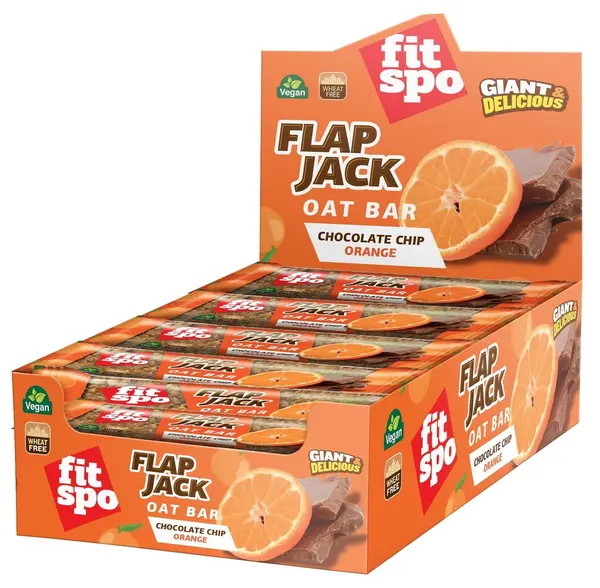 Flapjack, ciocolată și portocală, 12 x 90 g, FitSpo