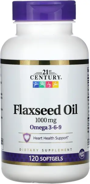 Flaxseed Oil, 1000 mg, 120 capsule, 21st Century