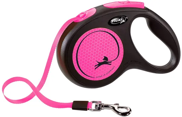 FLEXI Lesă retractabilă NEW NEON cu bandă, diverse culori