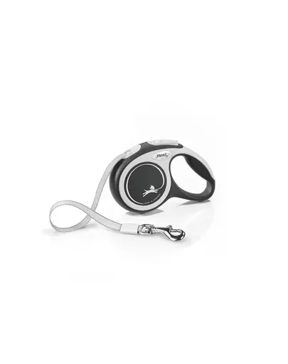 FLEXI New Comfort lesa automata cu banda pentru caini, alb negru, marimea XS, 3 m