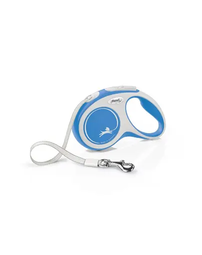 FLEXI New Comfort lesa automata cu banda pentru caini, albastru cu alb, marimea S, 5 m