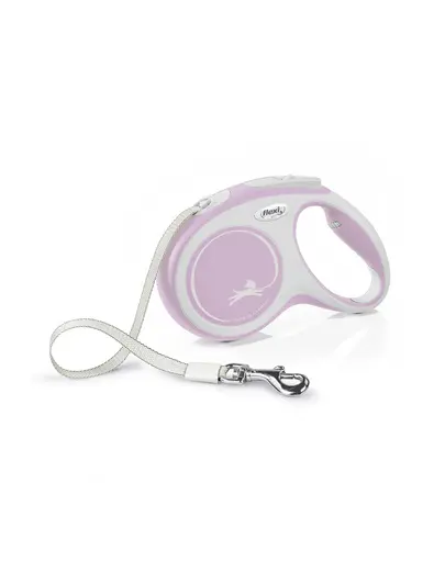 FLEXI New Comfort lesa automata cu banda pentru caini, roze, marimea M, 5 m