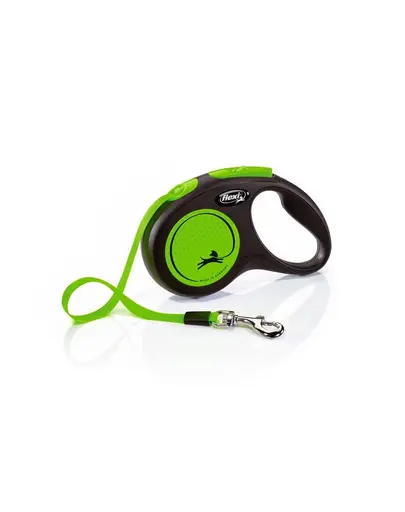 FLEXI New Neon lesa automata pentru caini, verde, marimea S, 5 m