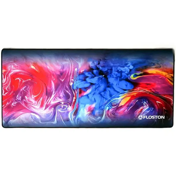 floston Mouse Pad Floston POSITIVE PINK, 90 x 40 cm, baza cauciucata, suprafata textila, margini cusute, roz/multicolor