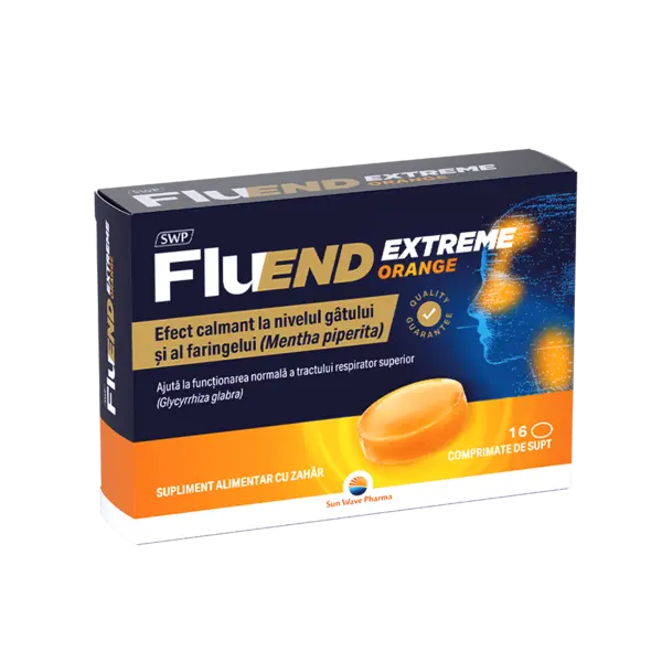 Fluend Extreme cu aroma de portocale 16 comprimate