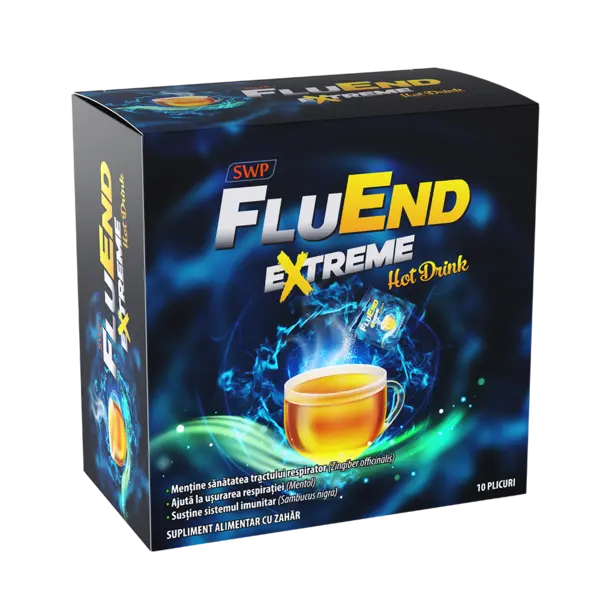 Fluend Extreme Hot Drink, 10 plicuri, Sun Wave Pharma