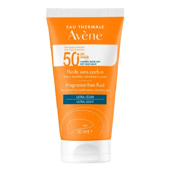 Fluid cu protectie solara SPF50+, fara parfum, 50 ml, Avene