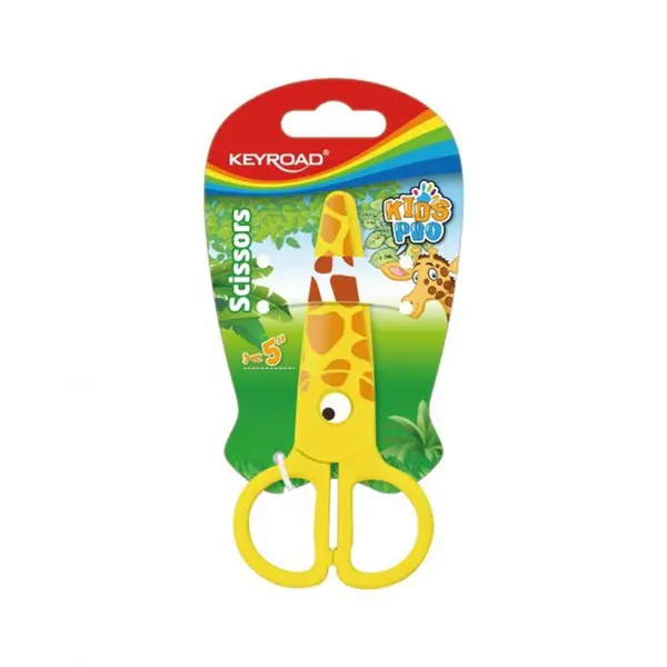 Foarfeca 13cm plastic presc KEYROAD KR971402 Kids Pro, Girafa