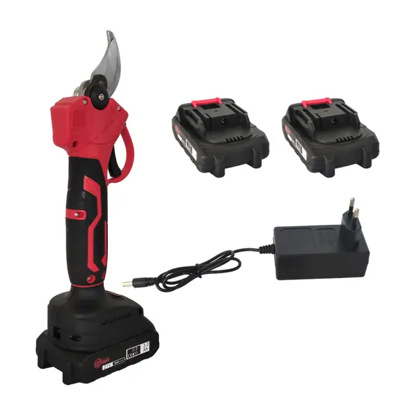 Foarfeca cu acumulator , vita de vie si crengi , 21 V , 3 Ah , Rosie