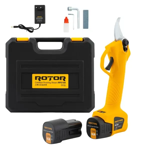 Foarfeca de taiat crengi pe acumulator Rotor, 16V 1.5Ah, 2 acumulatori, Diametru taiere 0-25mm