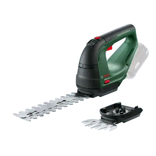 Foarfeca de tuns iarba/arbusti Bosch AdvancedShear, pe acumulator, 18 V, 200 mm lungime cutit, 100 mm latime cutit, 8 mm distanta dinti, cutit iarba 100 mm, cutit arbusti 200 mm, fara acumulator/incarcator (Verde)