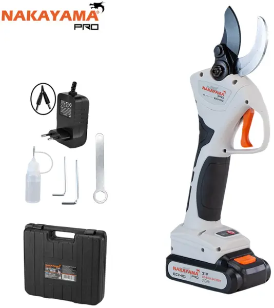 Foarfecă de vie cu acumulator Nakayama - PRO EC1400, 21 V, cu baterie și încărcător