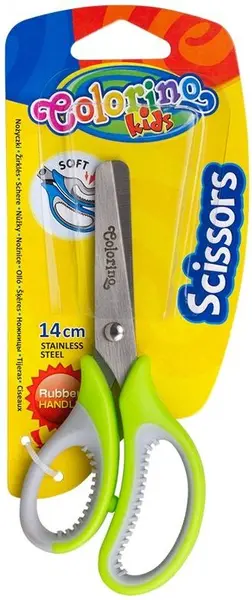 Foarfeca, maner din cauciuc Colorino Kids - 14 cm, sortiment