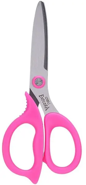 Foarfecă pentru copii Deli Explora Kids - E77755, 13,5 cm, roz