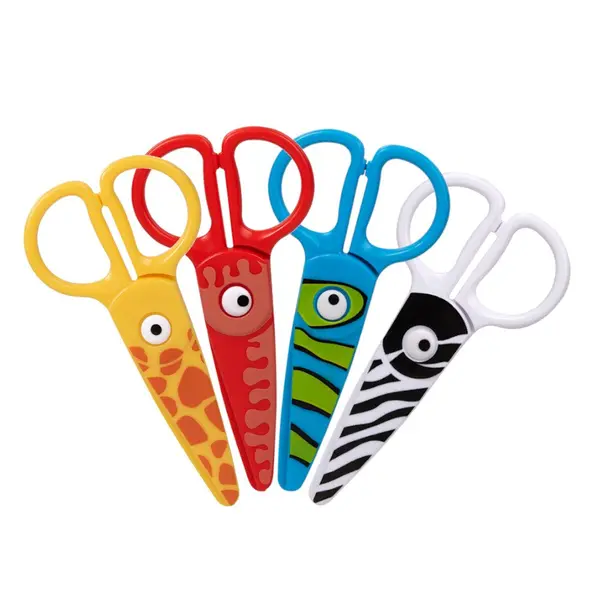 Foarfeca Strigo plastic , 4 modele cu animalute,13 cm