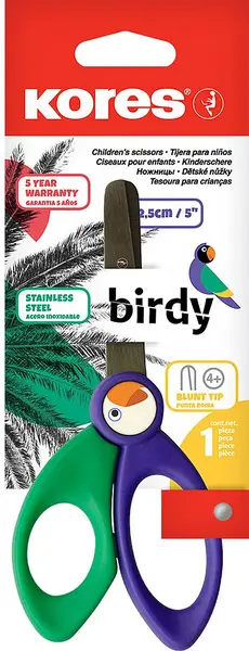 Foarfece pentru copii Kores - Birdy, 12.5 cm, sortiment