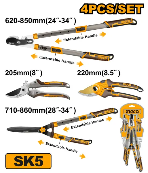 Foarfeci pentru Pomi Set 4buc INGCO HLT93401