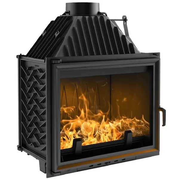 Focar semineu pe lemne putere mare 25kw fonta negru