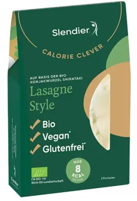 Foi de lasagna keto din konjac, bio, 400 g, Slendier