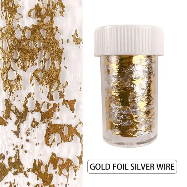Foiță Decor Unghii Gold Silver Q010 | Efect Luxury Metalic