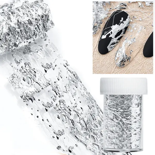 Foiță Decor Unghii Silver Q002 | Nail Art Metalic Premium