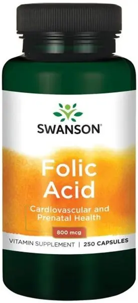 Folic Acid, 800 mcg, 250 capsule, Swanson
