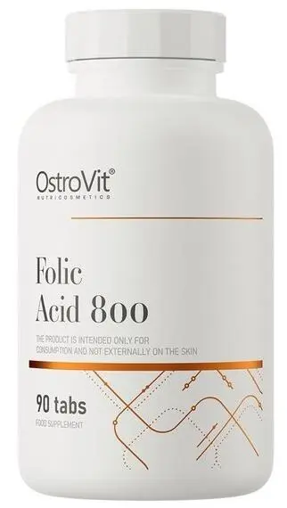 Folic Acid, 800 mcg, 90 tablete, OstroVit