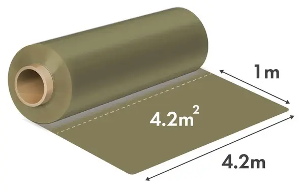 Folie de Construcții rLDPE (polietilena reciclata) Reciclat Transparent 4.2m x 120my – 1m Liniar = 4.2mp