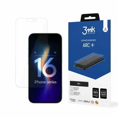 Folie de protectie 3mk ARC+ Flexible Glass pentru iPhone 16 Plus