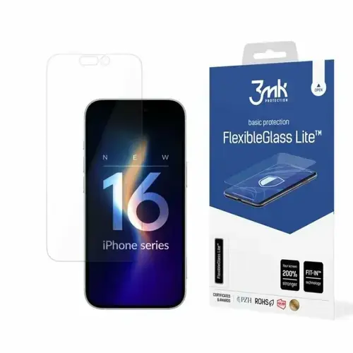 Folie de protectie 3mk FlexibleGlass Lite pentru iPhone 16 Plus