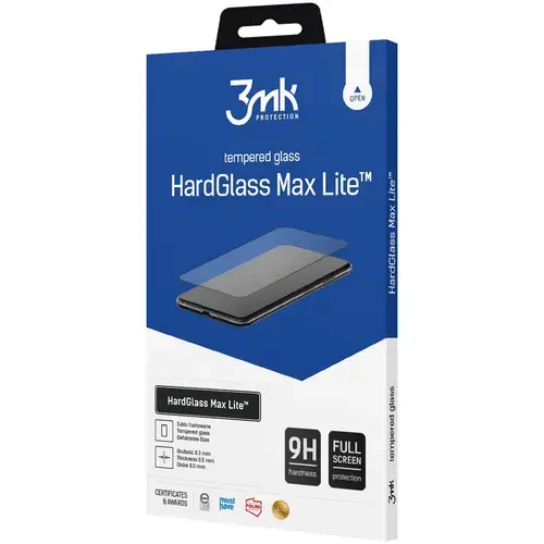 Folie de protectie 3MK HardGlass Max Lite pentru Apple iPhone 12 / Apple iPhone 12 Pro (Negru)