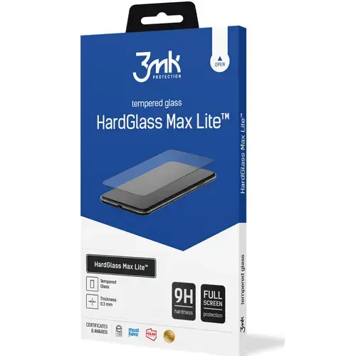 Folie de protectie 3mk HardGlass Max Lite pentru iPhone 15 Pro Max, Negru