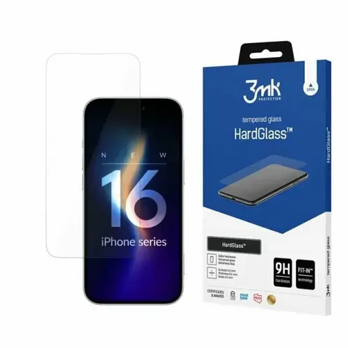 Folie de protectie 3mk HardGlass pentru iPhone 16 Plus
