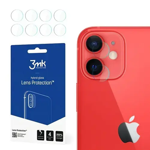 Folie de protectie camera foto 3MK pentru Apple iPhone 12, Set 4 buc,