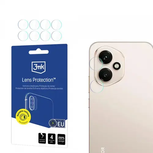 Folie de protectie Camera Spate 3MK Protection pentru Honor 400, Sticla Securizata, Set 4 bucati